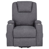  Coaster Furniture Louie 610453P Chenille Upholstered Power Lift Massage Chair - Grey IMAGE 3
