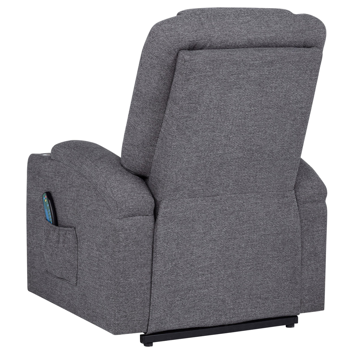  Coaster Furniture Louie 610453P Chenille Upholstered Power Lift Massage Chair - Grey IMAGE 4