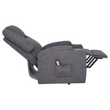  Coaster Furniture Louie 610453P Chenille Upholstered Power Lift Massage Chair - Grey IMAGE 5
