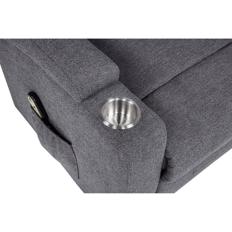  Coaster Furniture Louie 610453P Chenille Upholstered Power Lift Massage Chair - Grey IMAGE 6