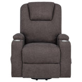  Coaster Furniture Louie 610463P Chenille Upholstered Power Lift Massage Chair - Brown IMAGE 7