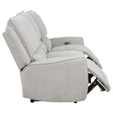  Coaster Furniture Sylmar 610521P Chenille Upholstered Power Reclining Sofa - Dove Grey IMAGE 11