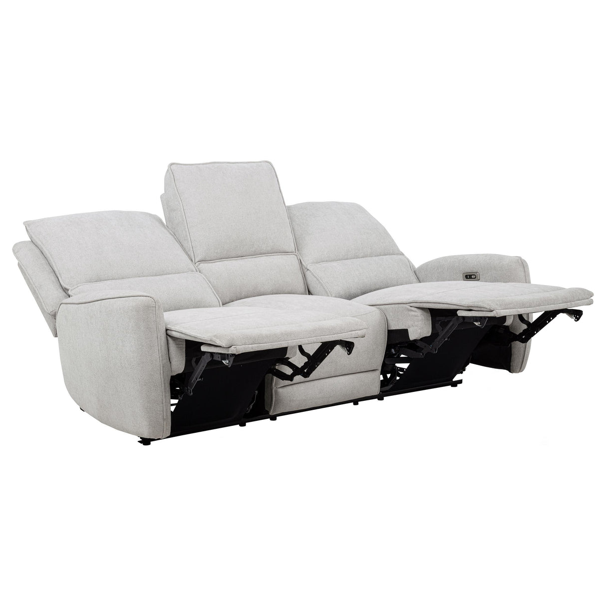  Coaster Furniture Sylmar 610521P Chenille Upholstered Power Reclining Sofa - Dove Grey IMAGE 2