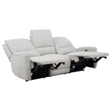  Coaster Furniture Sylmar 610521P Chenille Upholstered Power Reclining Sofa - Dove Grey IMAGE 2