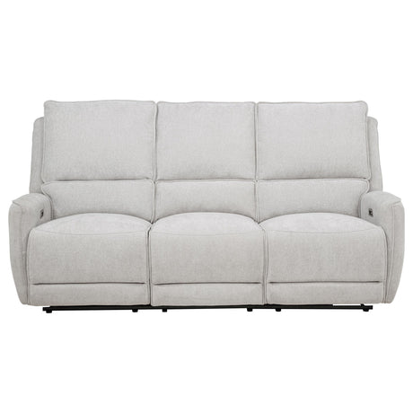  Coaster Furniture Sylmar 610521P Chenille Upholstered Power Reclining Sofa - Dove Grey IMAGE 4