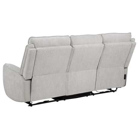  Coaster Furniture Sylmar 610521P Chenille Upholstered Power Reclining Sofa - Dove Grey IMAGE 6