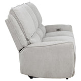  Coaster Furniture Sylmar 610521P Chenille Upholstered Power Reclining Sofa - Dove Grey IMAGE 9