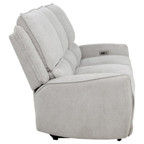  Coaster Furniture Sylmar 610521P Chenille Upholstered Power Reclining Sofa - Dove Grey IMAGE 9