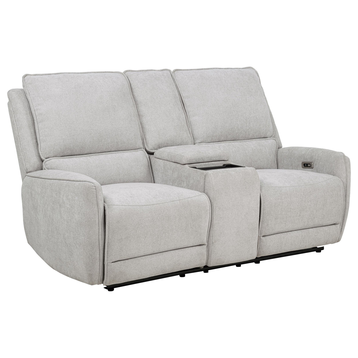  Coaster Furniture Sylmar 610522P Chenille Upholstered Power Reclining Loveseat - Dove Grey IMAGE 1