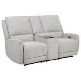  Coaster Furniture Sylmar 610522P Chenille Upholstered Power Reclining Loveseat - Dove Grey IMAGE 1