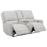  Coaster Furniture Sylmar 610522P Chenille Upholstered Power Reclining Loveseat - Dove Grey IMAGE 14