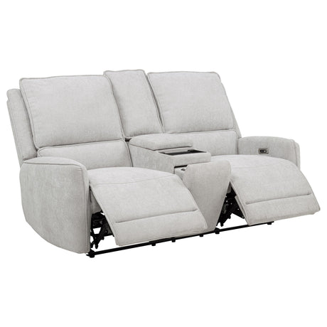  Coaster Furniture Sylmar 610522P Chenille Upholstered Power Reclining Loveseat - Dove Grey IMAGE 14