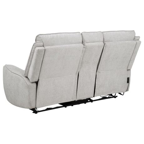  Coaster Furniture Sylmar 610522P Chenille Upholstered Power Reclining Loveseat - Dove Grey IMAGE 4