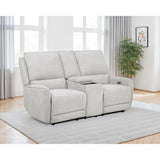  Coaster Furniture Sylmar 610522P Chenille Upholstered Power Reclining Loveseat - Dove Grey IMAGE 5