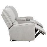  Coaster Furniture Sylmar 610522P Chenille Upholstered Power Reclining Loveseat - Dove Grey IMAGE 9
