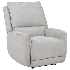 Coaster Furniture Sylmar 610523P Chenille Upholstered Power Recliner - Dove Grey IMAGE 1