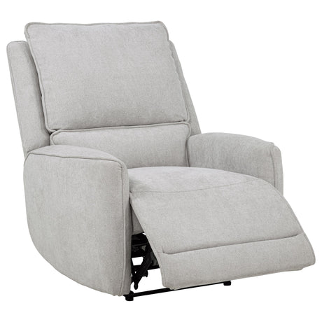  Coaster Furniture Sylmar 610523P Chenille Upholstered Power Recliner - Dove Grey IMAGE 7