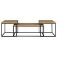  Coaster Furniture Straden 700144 3-piece Engineered Wood Coffee Table Set - Mango/Black IMAGE 1