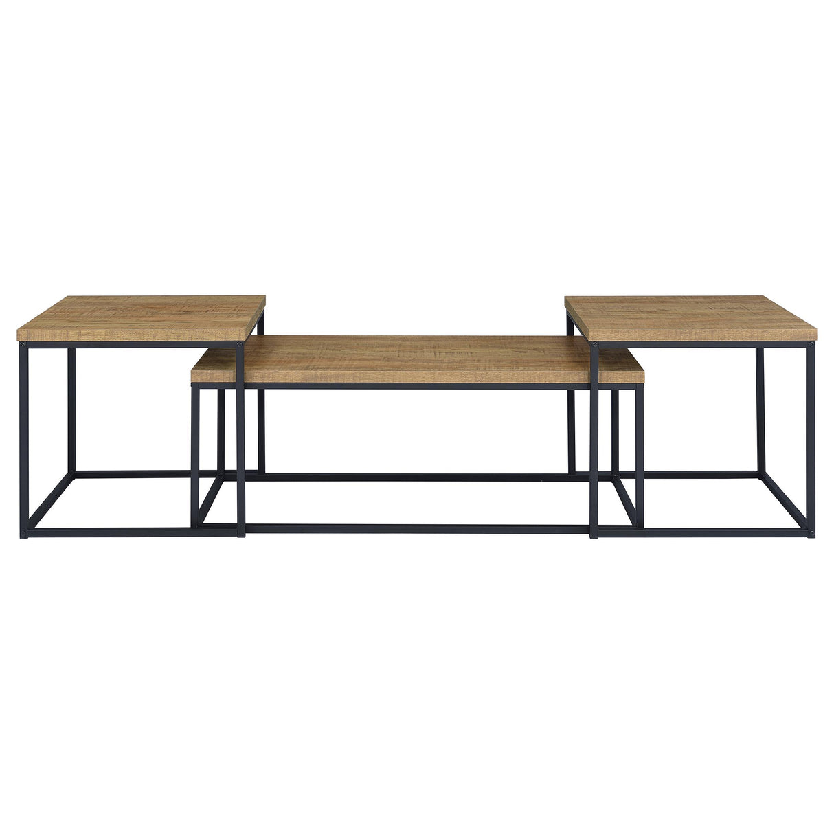  Coaster Furniture Straden 700144 3-piece Engineered Wood Coffee Table Set - Mango/Black IMAGE 1
