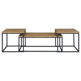  Coaster Furniture Straden 700144 3-piece Engineered Wood Coffee Table Set - Mango/Black IMAGE 1
