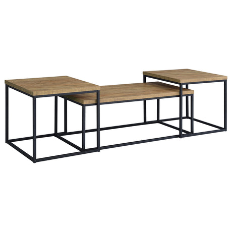  Coaster Furniture Straden 700144 3-piece Engineered Wood Coffee Table Set - Mango/Black IMAGE 11