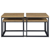  Coaster Furniture Straden 700144 3-piece Engineered Wood Coffee Table Set - Mango/Black IMAGE 4
