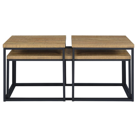  Coaster Furniture Straden 700144 3-piece Engineered Wood Coffee Table Set - Mango/Black IMAGE 4