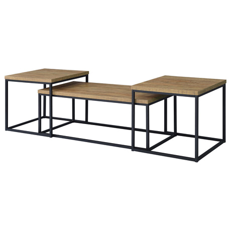  Coaster Furniture Straden 700144 3-piece Engineered Wood Coffee Table Set - Mango/Black IMAGE 6