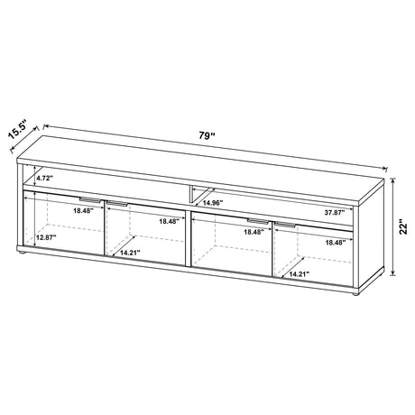  Coaster Furniture Tabby 700933 79-inch 4-door Engineered Wood TV Stand Media Console - Mango IMAGE 11