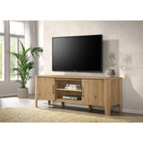  Coaster Furniture Rowe 701652 65-inch 2-door Wood TV Stand Media Console - Light Oak IMAGE 2