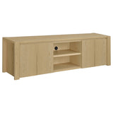 Coaster Furniture Laurelton 701653 78-inch 4-door TV Stand Media Console - Light Oak IMAGE 2