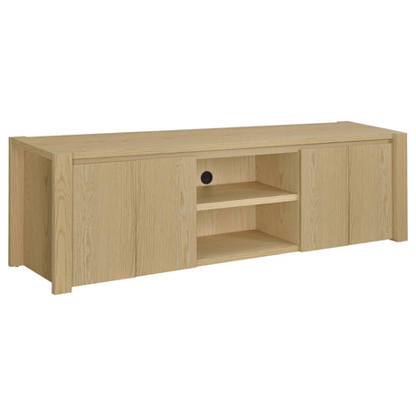  Coaster Furniture Laurelton 701653 78-inch 4-door TV Stand Media Console - Light Oak IMAGE 2