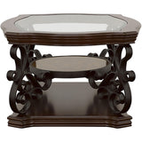  Coaster Furniture Laney 702448-S2 2-piece Glass Top Coffee and End Table Set - Dark Merlot IMAGE 7