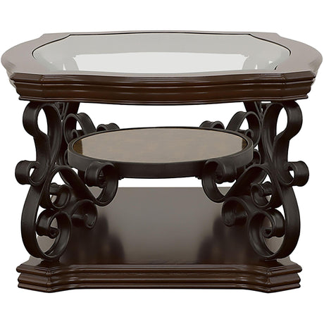  Coaster Furniture Laney 702448-S2 2-piece Glass Top Coffee and End Table Set - Dark Merlot IMAGE 7