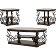  Coaster Furniture Laney 702448-S3 3-piece Glass Top Coffee and End Table Set - Dark Merlot IMAGE 1
