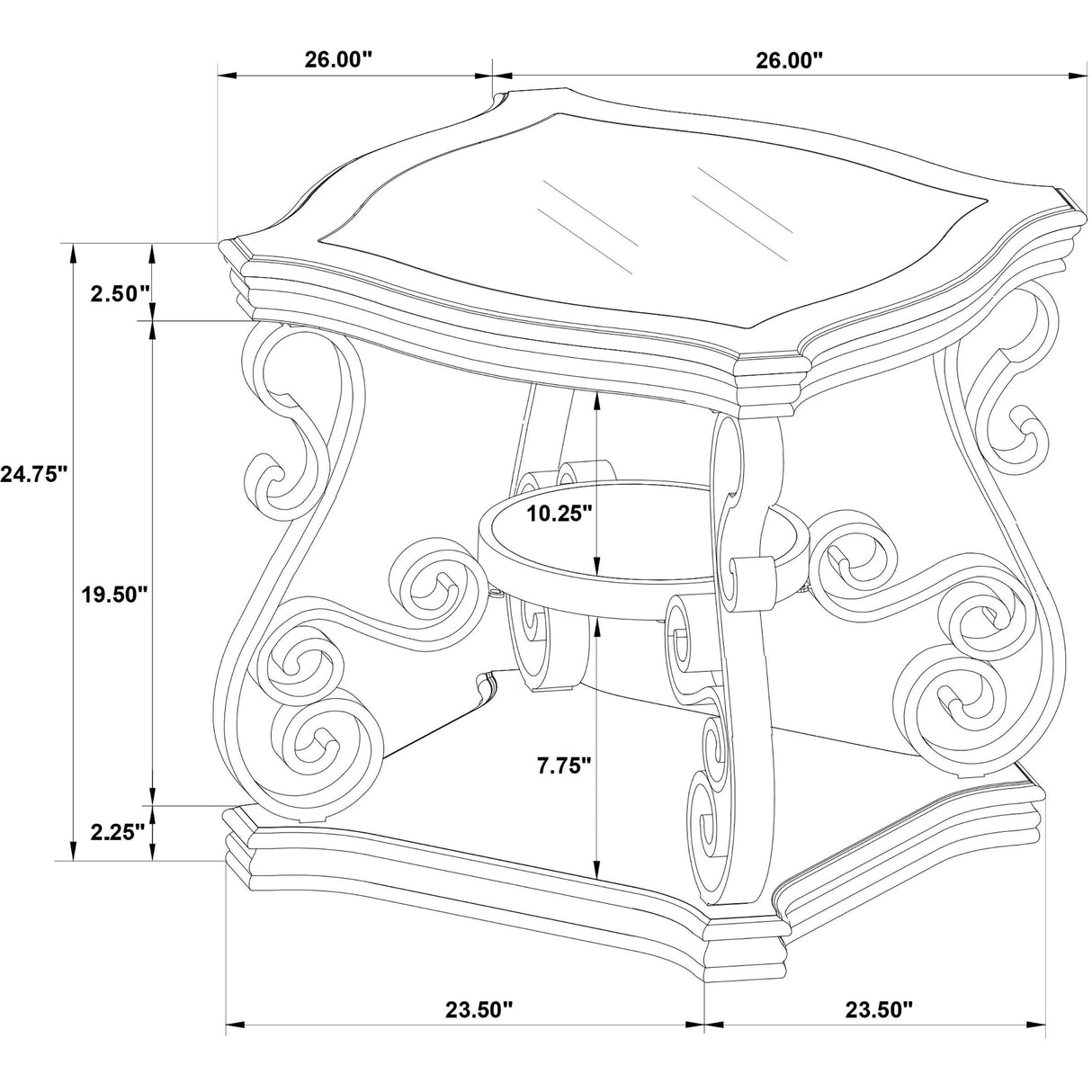  Coaster Furniture Laney 702448-S3 3-piece Glass Top Coffee and End Table Set - Dark Merlot IMAGE 10