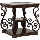  Coaster Furniture Laney 702448-S3 3-piece Glass Top Coffee and End Table Set - Dark Merlot IMAGE 3