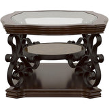  Coaster Furniture Laney 702448-S3 3-piece Glass Top Coffee and End Table Set - Dark Merlot IMAGE 7