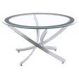  Coaster Furniture Brooke 702588-S3 3-piece Round Coffee and End Table Set - Chrome IMAGE 1