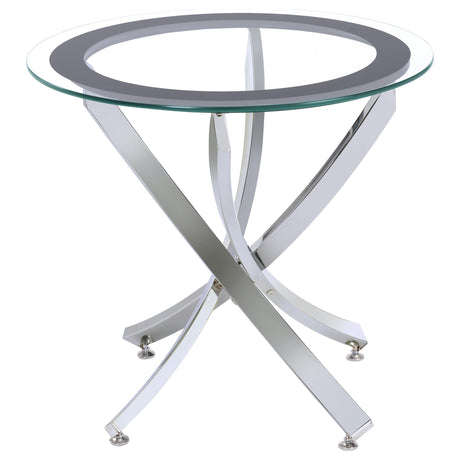  Coaster Furniture Brooke 702588-S3 3-piece Round Coffee and End Table Set - Chrome IMAGE 3