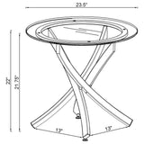  Coaster Furniture Brooke 702588-S3 3-piece Round Coffee and End Table Set - Chrome IMAGE 4