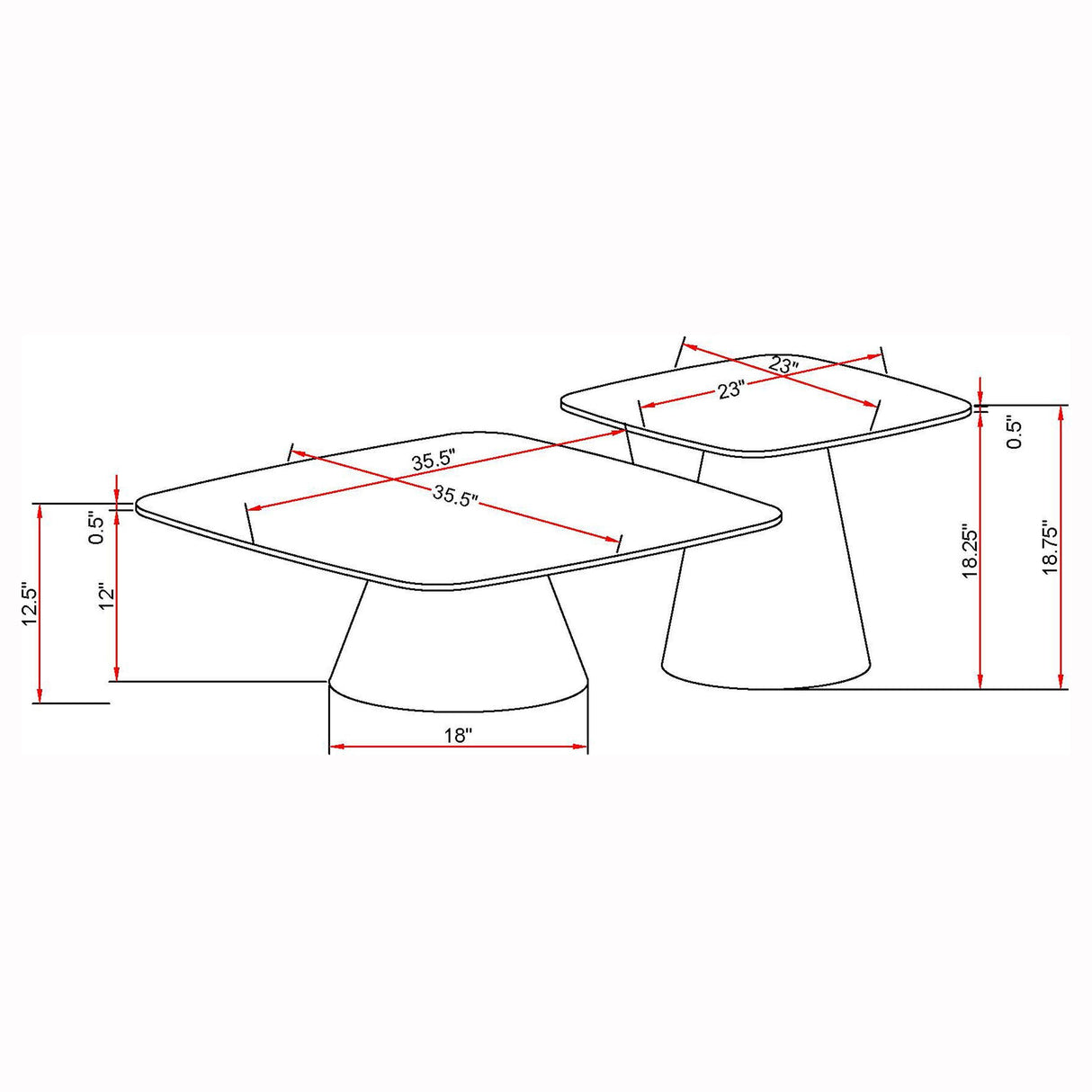  Coaster Furniture Eason 703500 2-piece Cocktail Coffee Table Set - Concrete/Black IMAGE 10
