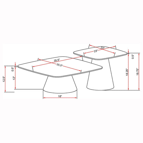  Coaster Furniture Eason 703500 2-piece Cocktail Coffee Table Set - Concrete/Black IMAGE 10