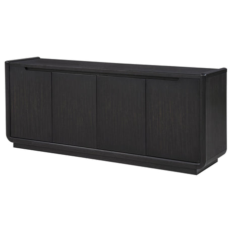  Coaster Furniture Leandro 704633 72-inch 4-door TV Stand Media Console - Burnished Black IMAGE 1