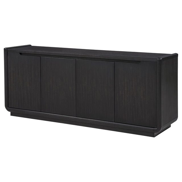  Coaster Furniture Leandro 704633 72-inch 4-door TV Stand Media Console - Burnished Black IMAGE 1