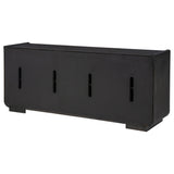  Coaster Furniture Leandro 704633 72-inch 4-door TV Stand Media Console - Burnished Black IMAGE 3