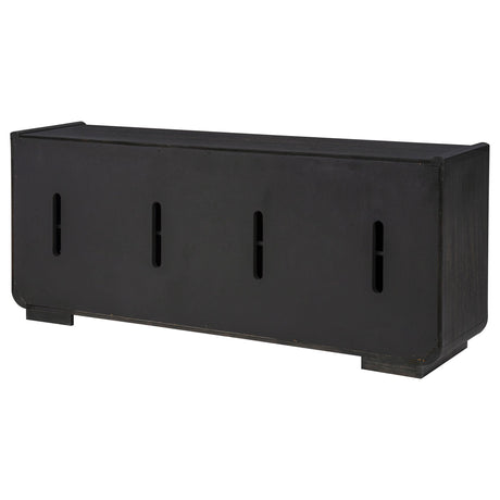  Coaster Furniture Leandro 704633 72-inch 4-door TV Stand Media Console - Burnished Black IMAGE 3