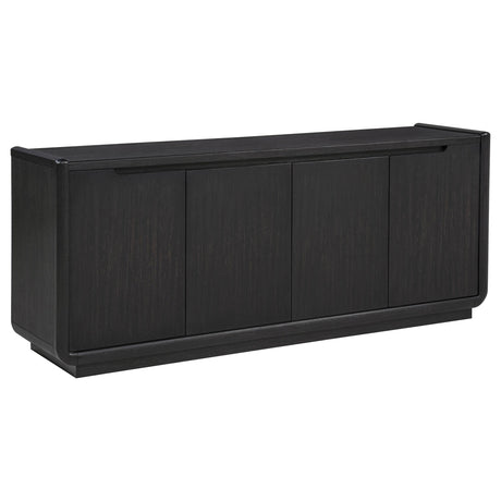  Coaster Furniture Leandro 704633 72-inch 4-door TV Stand Media Console - Burnished Black IMAGE 4