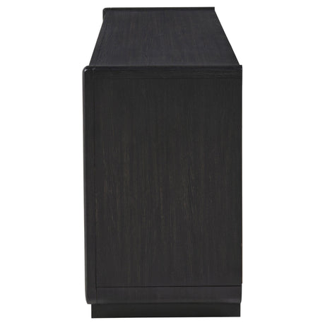  Coaster Furniture Leandro 704633 72-inch 4-door TV Stand Media Console - Burnished Black IMAGE 6