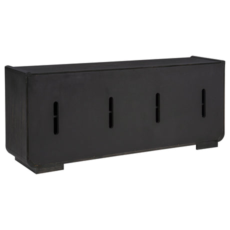  Coaster Furniture Leandro 704633 72-inch 4-door TV Stand Media Console - Burnished Black IMAGE 8